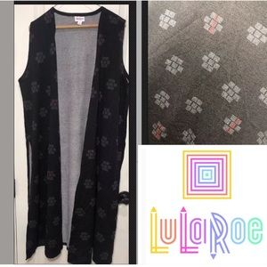 LuLaRoe Joy Vest Black Noir Grey